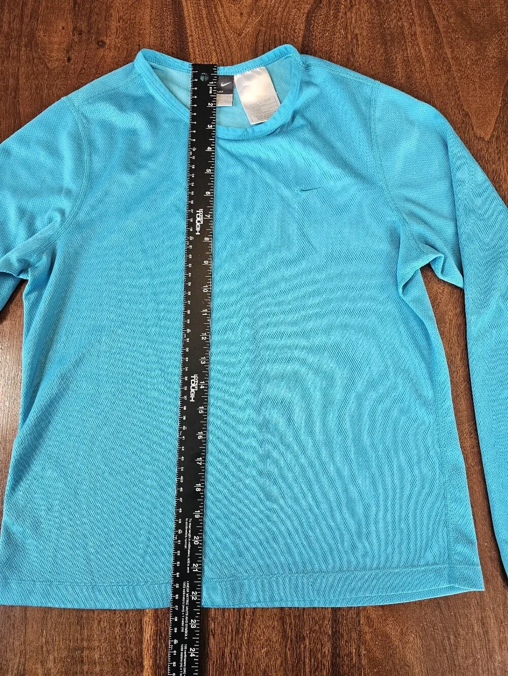 Nike Women's Dri-Fit Long Sleeve Aqua Blue Activewear Top Size Medium